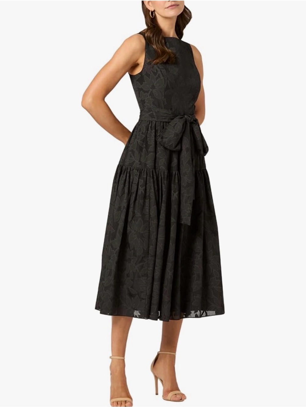 Shoshanna Jet Lily Burnout Noma Dress
